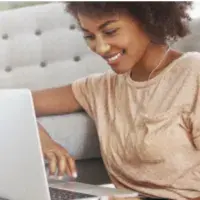 Pic of woman on laptop
