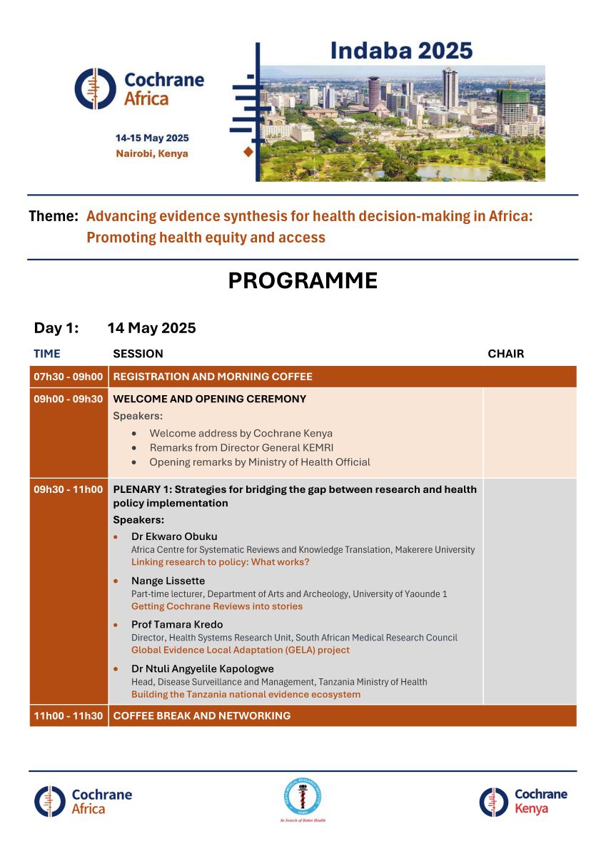 Indaba programme - page 1